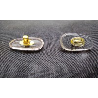 Носоупор силиконовый под винт на металлическую оправу с желтой металлической вставкой