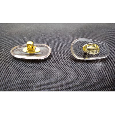 Силіконовий носоупор під гвинт на металеву оправу з жовтою металевою вставкою