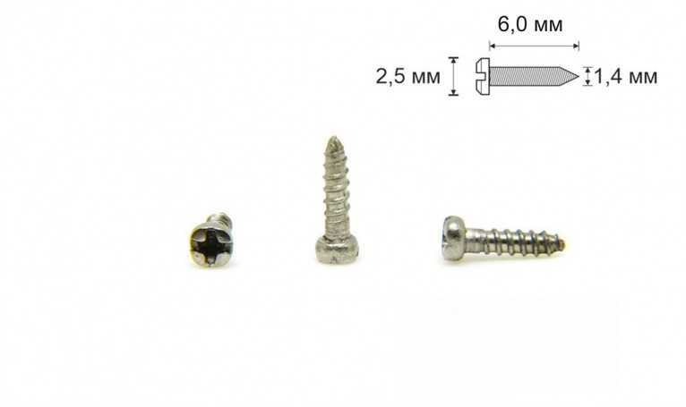 Винт саморез Ø1,4 мм длина 6,0 мм