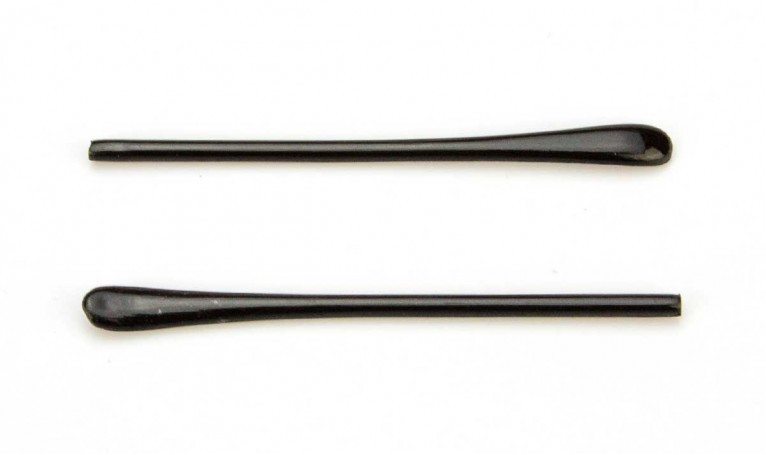 Наконечники пластиковые на металлический заушник  короткие черные (6,5см)